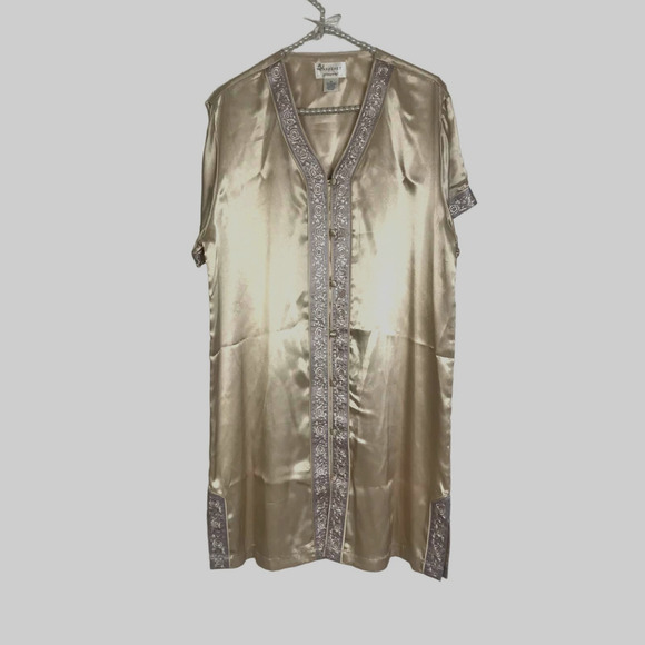 Cabernet Sleepwear Nightgown and Robe Set Champangne Color SZ M - Picture 3 of 16